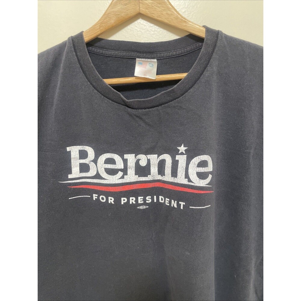 VTG Bernie Sanders for President Union Made in USA T-Shirt, Black, Size: XL